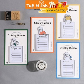 Giấy note ghi chú hình cô gái N018 giấy sticky memo check list Plan phong cách hiện đại