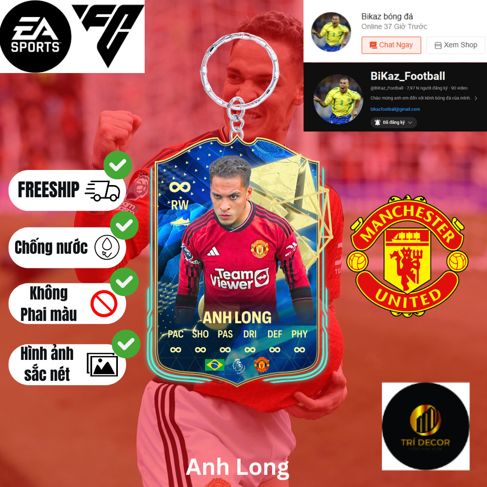 MÓC KHOÁ CẦU THỦ - ANTONY VÔ CỰC