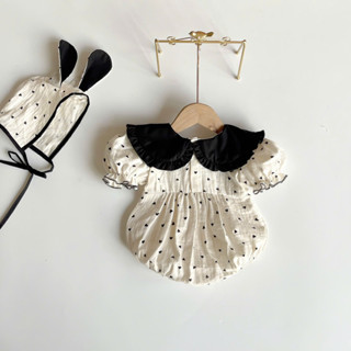 Set Body Thỏ Chấm Bi Tim Kèm Nón Cho Bé Gái Sơ Sinh 1 2 Tuổi MINTSCLOSET - BS6404