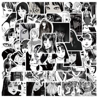  Set 50 Miếng Dán Hình Truyện Tranh Kinh Dị Junji Ito Sticker Anime Manga Trang Trí Mũ Bảo Hiểm Điện Thoại Laptop Sổ 