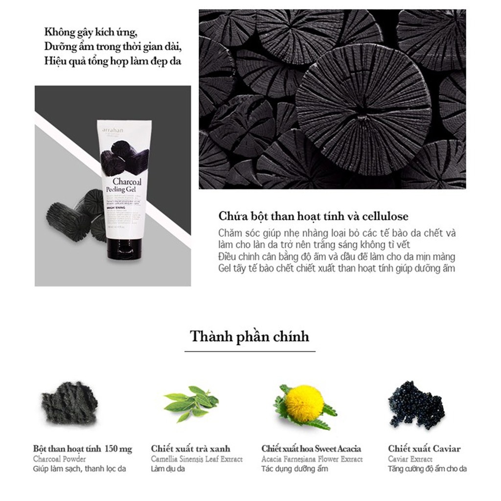 Kem Tế Bào Chết Làm Trắng Da Hoa Quả Arrahan Peeling Gel 180ml