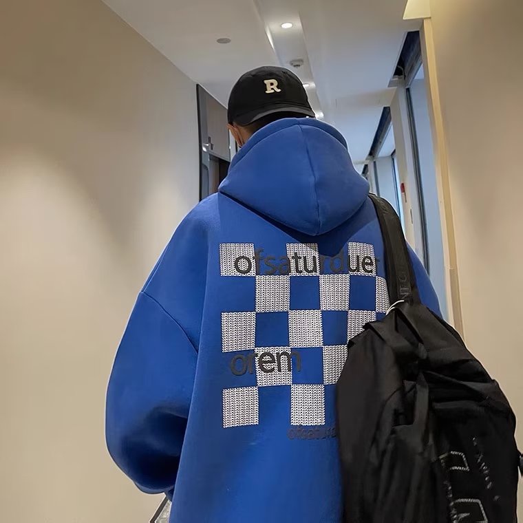 Áo hoodie Nam Nữ Họa Tiết Ca Rô Thời Trang Hàn Quốc Cho áo hoodie mũ áo hoodie unisex form rộng Bigsize