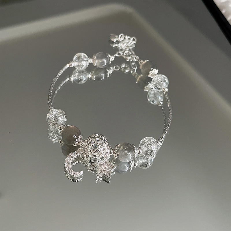 Vòng Tay Đính Đá Zircon Hình Ngôi Sao Mặt Trăng Thời Trang YR