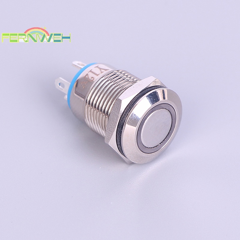Nút Nhấn Kim Loại 12mm Màu Đen Cho Đèn led