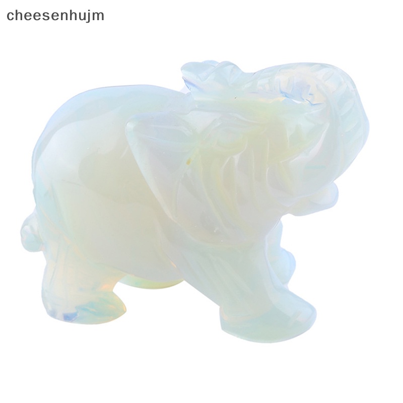 Cs Tượng Voi Bằng Pha Lê Tự Nhiên Thạch Anh Tím / Hoa Hồng / jasper