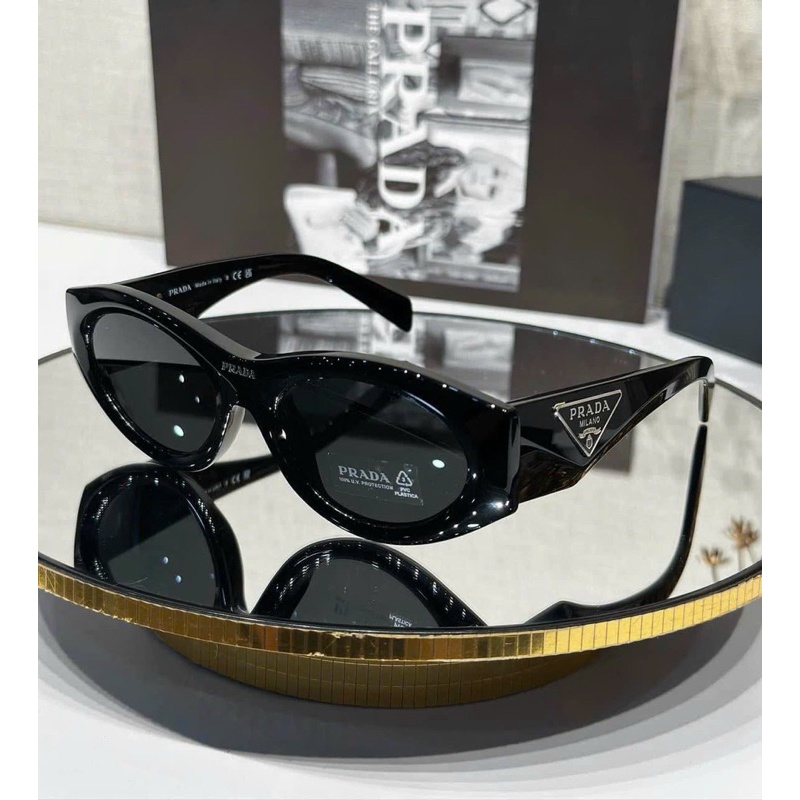 Kính Hiệu Thời Trang Tròn Oval Mèo Hot !prada! Mới 2024