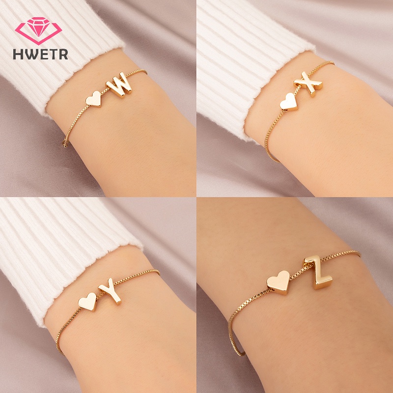 Vòng Tay Mặt 26 Chữ Cái Đơn Giản Thời Trang Cho Nữ Mới