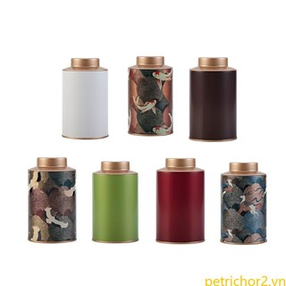Hộp thiếc rỗng tròn rỗng đựng bánh kẹo / gia vị / cà phê / bánh quy kiểu vintage