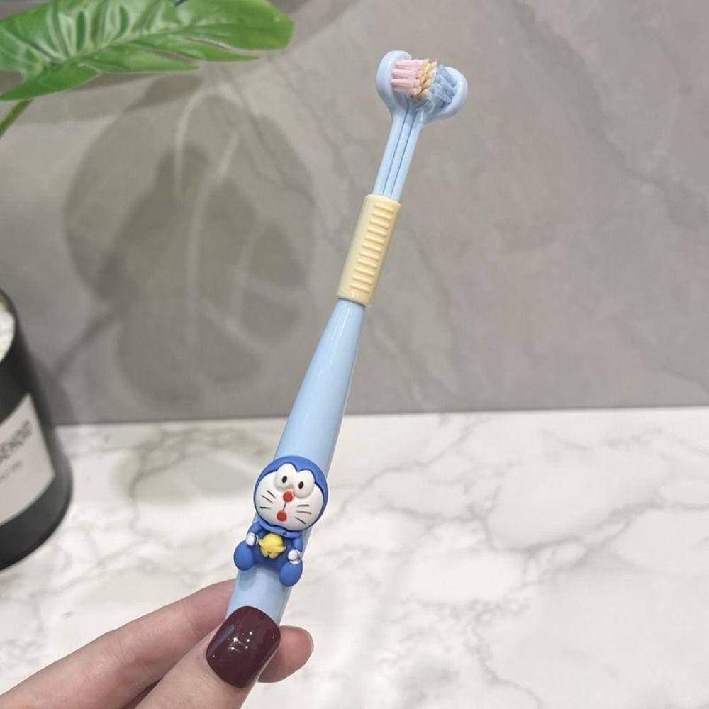 Cleoes Bàn Chải Đánh Răng Ba Mặt 360 Độ Làm Sạch Sâu Họa Tiết Hoạt Hình Siêu Nhân Đáng Yêu Dành Cho Trẻ