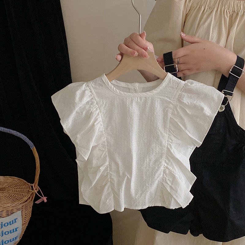 Set Áo Thun Tay Ngắn + Quần Yếm Dễ Thương Cho Bé Gái