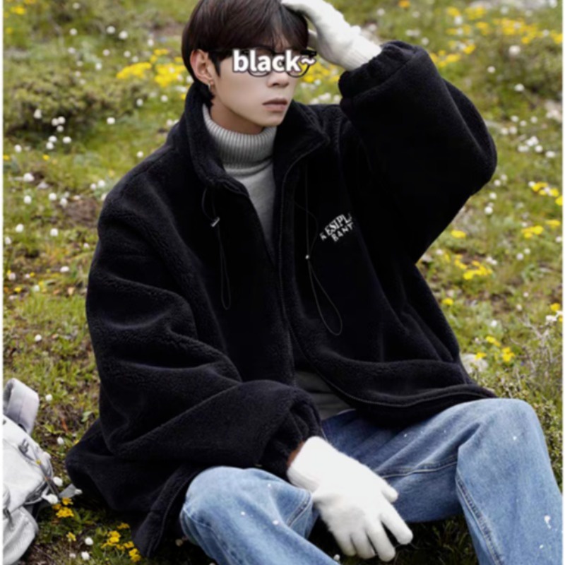 Nurgaz Áo Khoác Cổ Đứng Màu Trơn Phối Khóa Kéo Thời Trang Ấm Áp Cho Nam