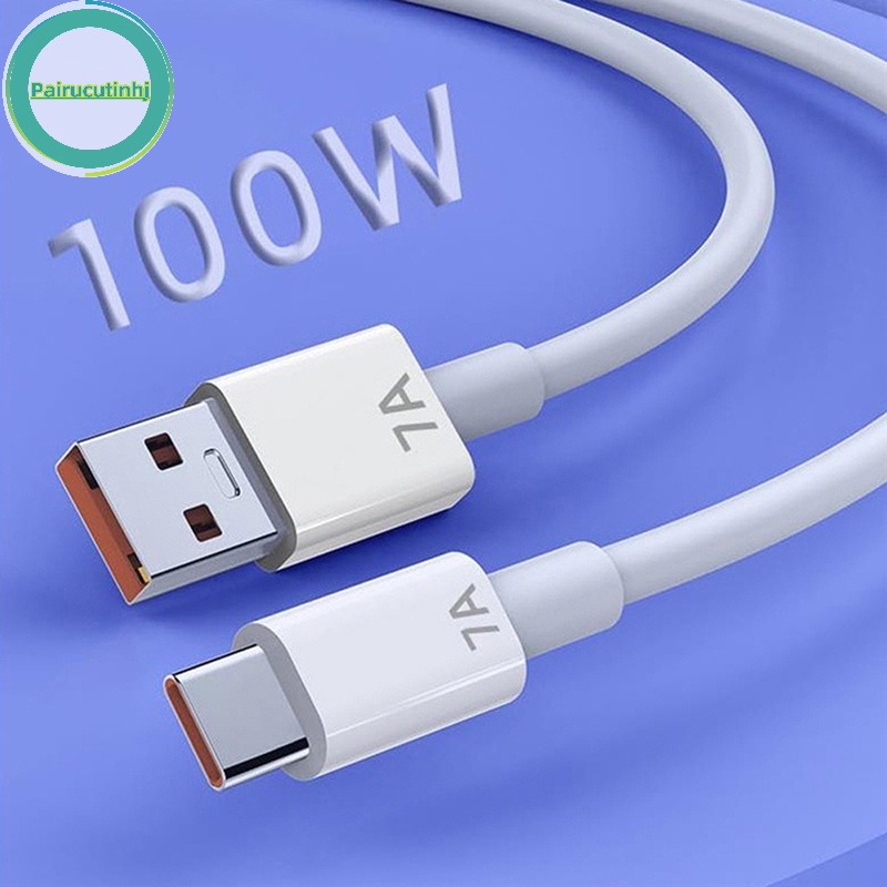 Parucutin Dây Cáp Sạc Nhanh 7a usb type c 100w Cho oppo huawei xiaomi vivo honor vn