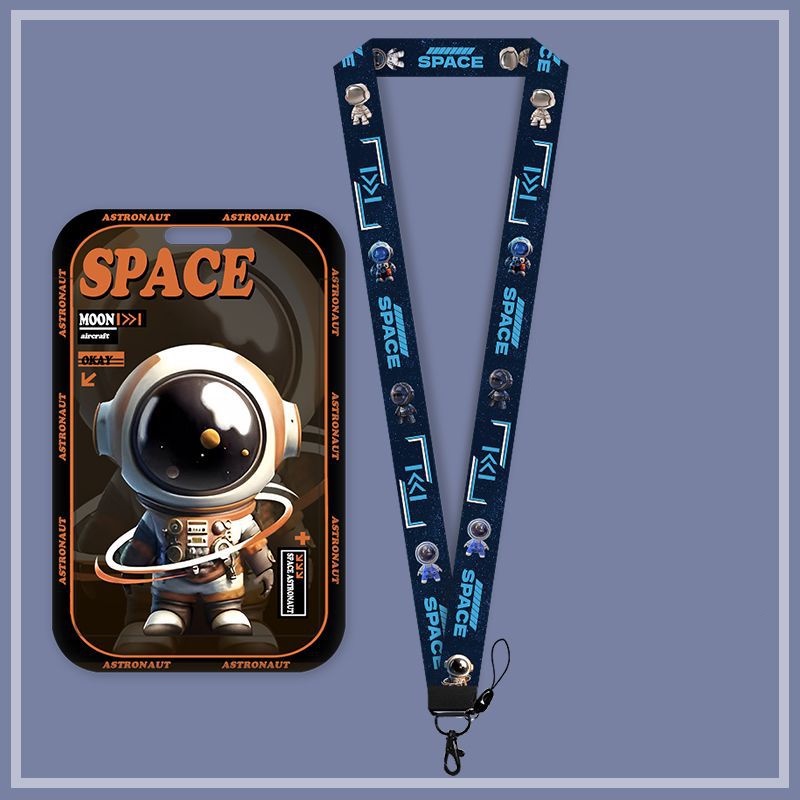Dây Đeo Thẻ id Họa Tiết Phi Hành Gia Hoạt Hình Dễ Thương Ốp
