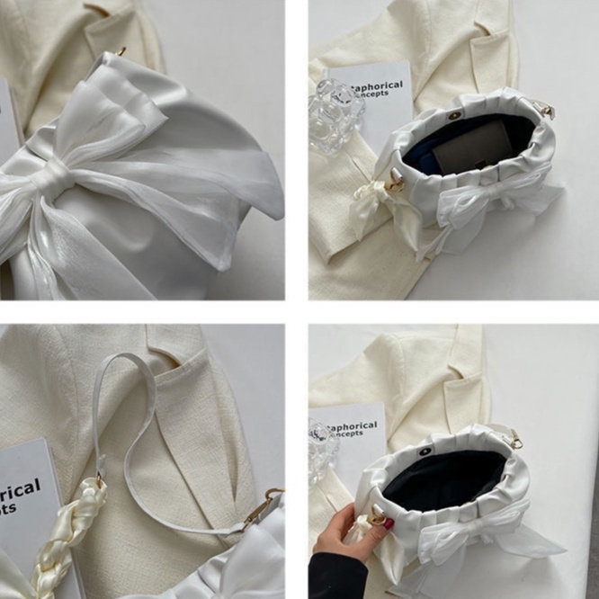 Túi Đeo Chéo Một Bên Vai mini Đính Nơ Thời Trang Dành Cho Nữ