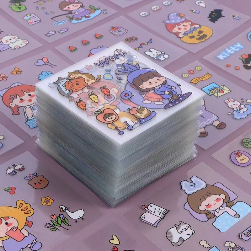 Dễ Thương Sticker Dán Trang Trí Sổ Tay Chống Thấm Nước Họa Tiết Hoạt Hình Đáng Yêu