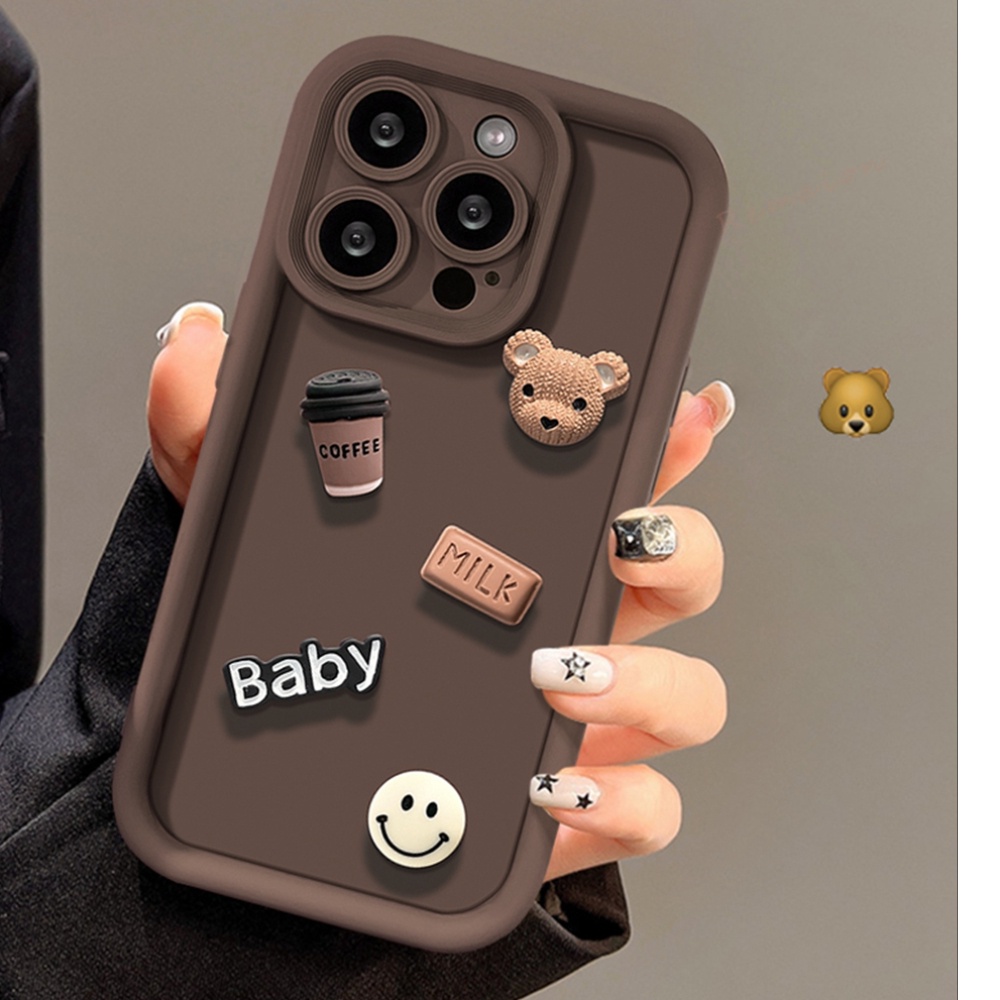 Ôp Điện Thoại Silicon Dẻo Hình Gấu 3d Cho iphone 11 12 13 14 15 pro max plus 11pro 13pro x xr xs max 7 8 plus se 2020 2022 Ốp