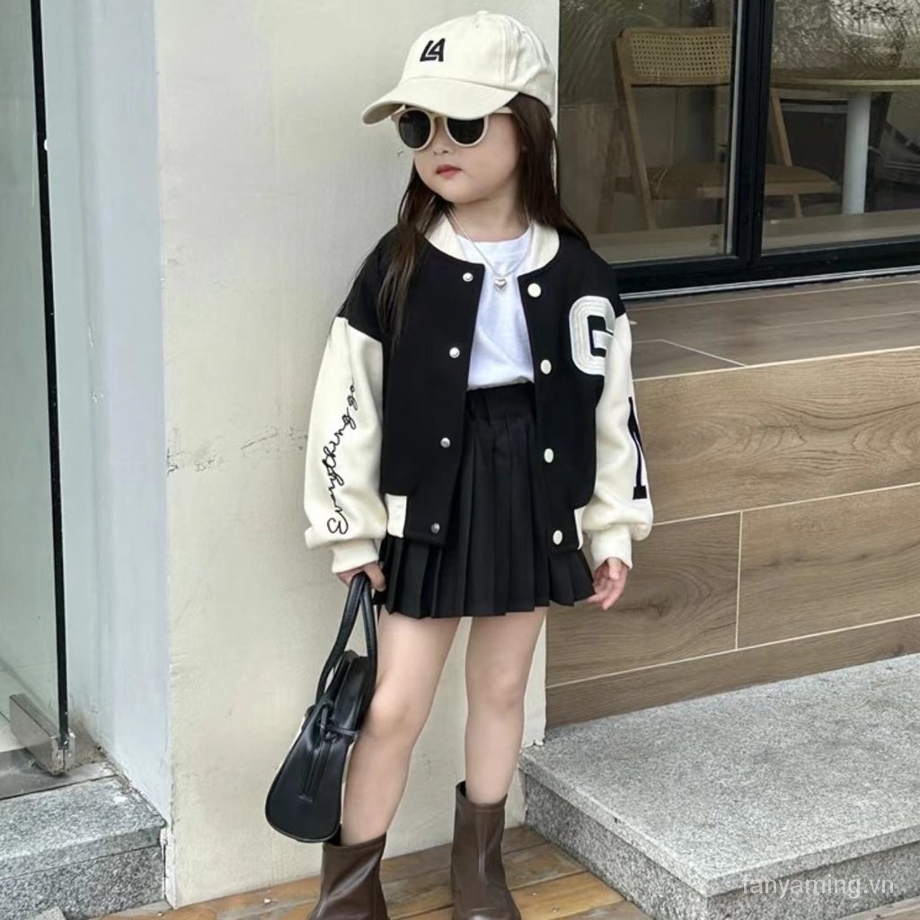 Áo Đồng Phục Bóng Chày Hai Mảnh Thời Trang Mùa Thu Hàn Quốc 2023 a95f Dành Cho Bé Gái