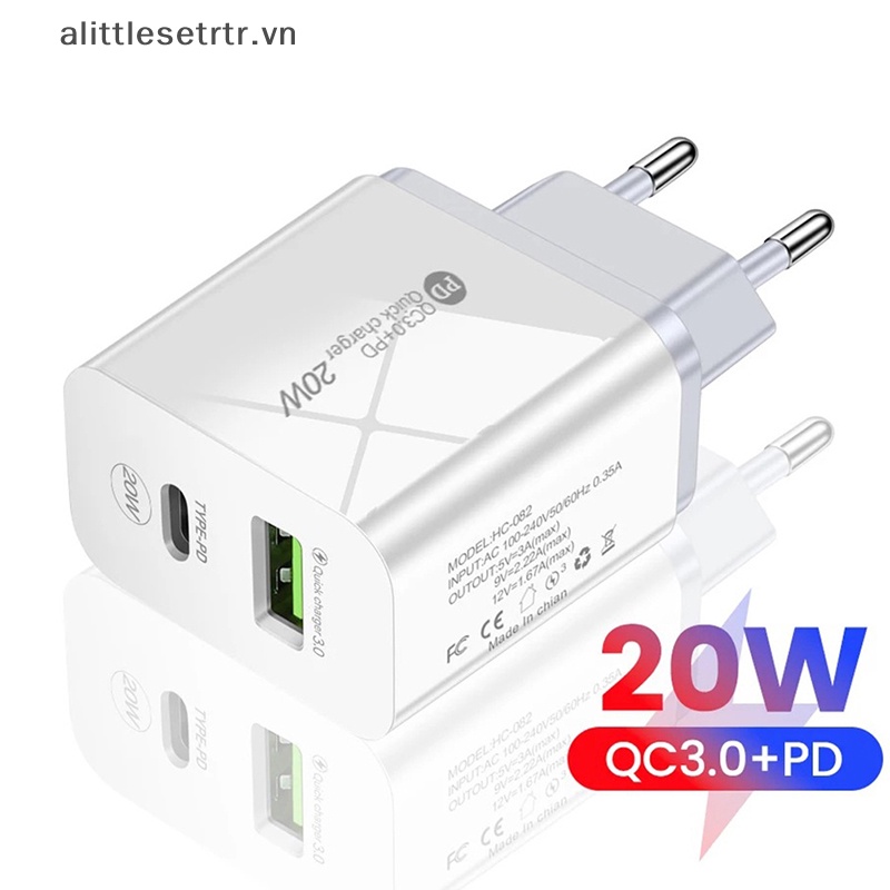 Bộ Sạc Nhanh usb 3.0 Loại C alittlesetrtr pd 20w Cho Điện Thoại vn