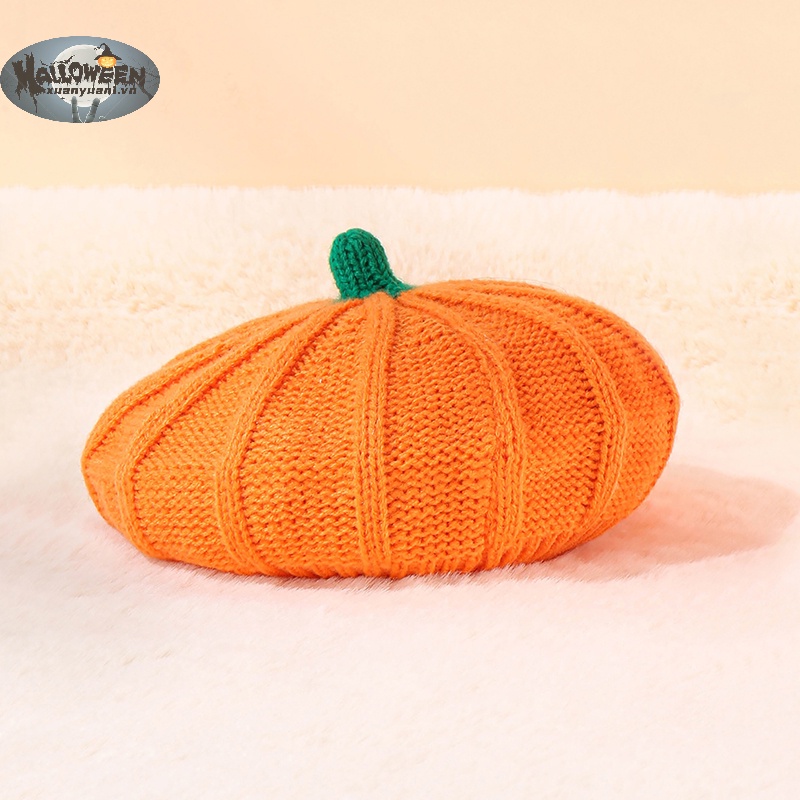 Nón beret Dệt Kim Phong Cách halloween 2023 Cho Mẹ Và Bé vn