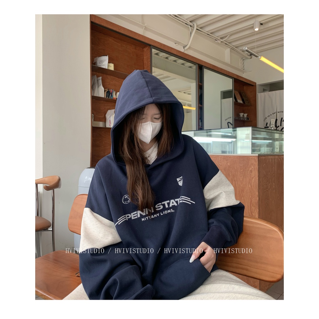 Áo Hoodie Tay Dài In Chữ Phong Cách Thời Trang Đường Phố Mỹ 2023