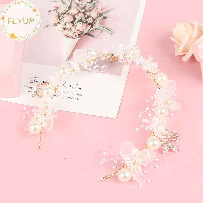 Flyup Vòng Hoa Đính Ngọc Trai Giả Thanh Lịch Cho Cô Dâu vn