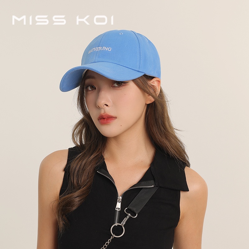 Mũ Lưỡi Trai misskoi  Mũ Lưỡi Trai Vành Rộng Thêu Hình Mái Vòm Phong Cách Nổi Tiếng Bốn Mùa Dễ Phối Đồ Phong Cách Cặp Đôi