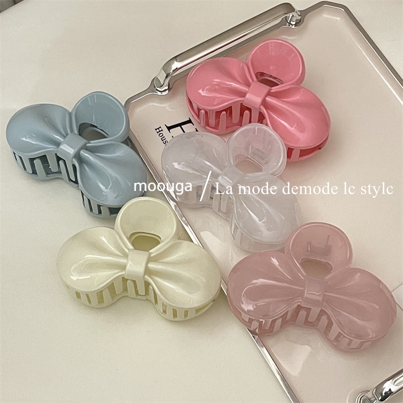 Kẹp Tóc Nơ / Móng Vuốt Màu Kẹo Ngọt Đơn Giản Dễ Thương Cho Nữ moouga / moouga