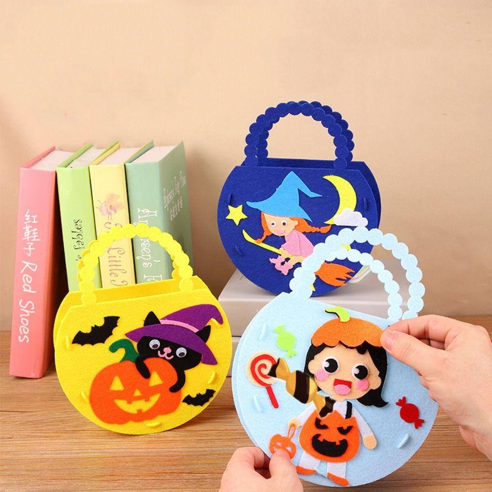Glenes Túi Xách Bằng Vải Nỉ Không Dệt Thủ Công Sáng Tạo Dùng Làm Túi Kẹo halloween Cho Trẻ Em diy