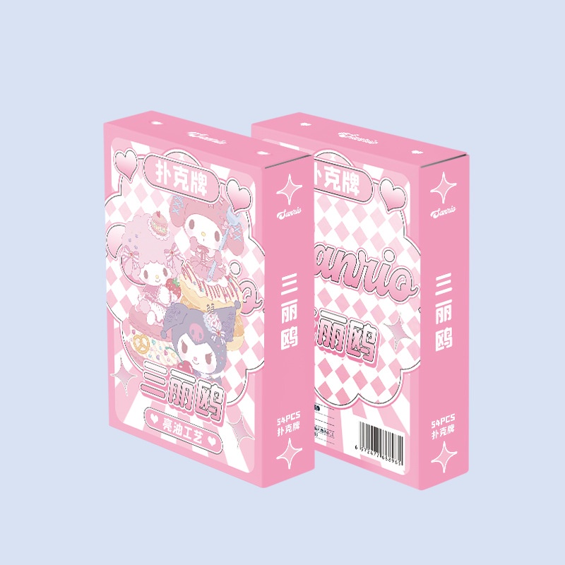 Sanrio Pochacco Kuromi Hello Kitty Pom Pom Purin Melody Poker Palying Card Photocard 54pcs/box