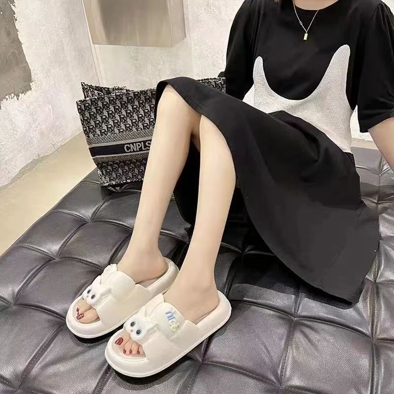 Dép Quai Ngang Nữ Đi Trong Nhà Chống Trượt In Hình Mèo