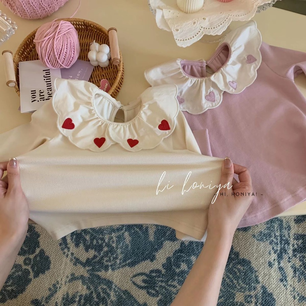 Áo Sơ Mi Tay Dài Cổ Búp Bê Thêu Hoa Phong Cách Hàn Quốc Thời Trang Mùa Thu Mới Cho Bé Gái