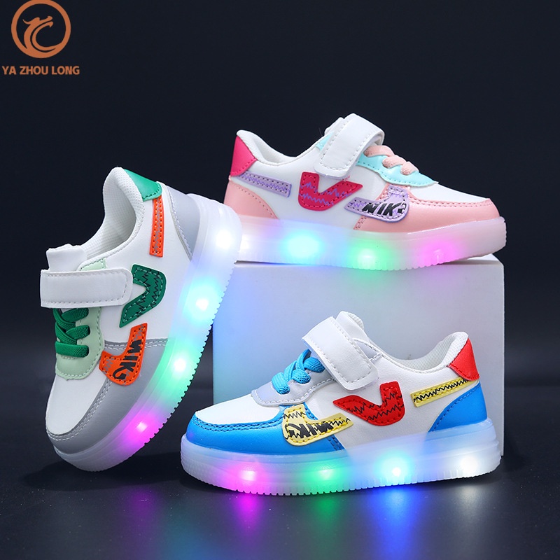 Giày Thể Thao Đế Mềm Có Đèn led Phong Cách Hàn Quốc Cho Bé