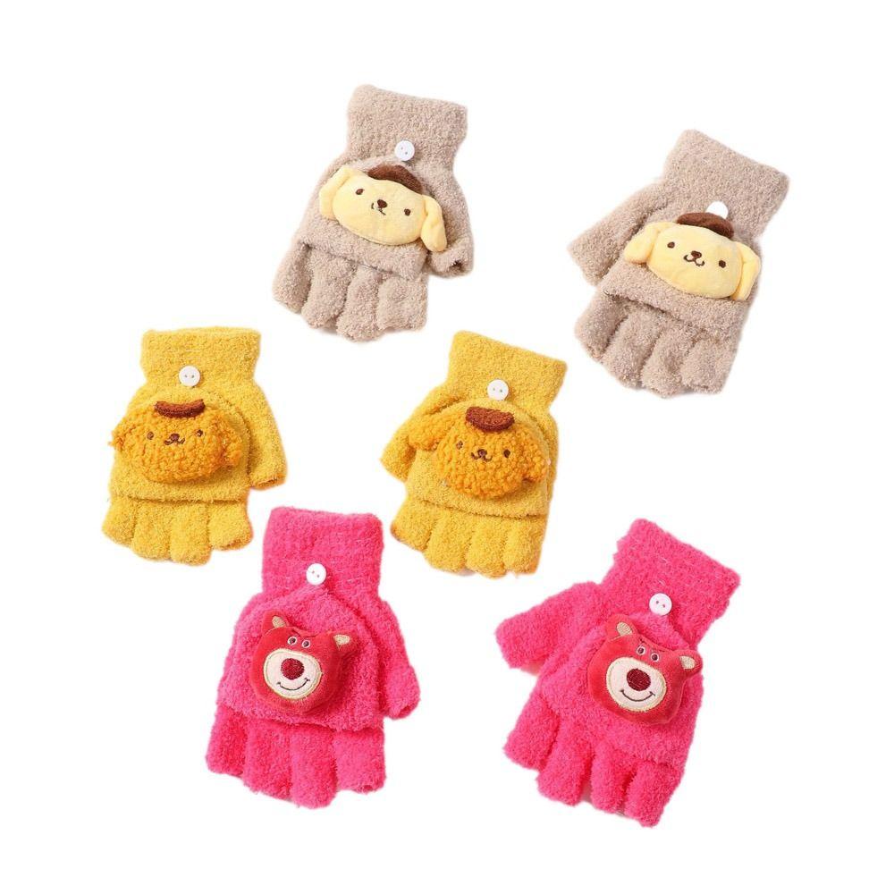 Dans Găng Tay Lông Xù Dày Dặn Hở Ngón Hình Mèo kitty Phong Cách Hàn Quốc Thời Trang Thu Đông