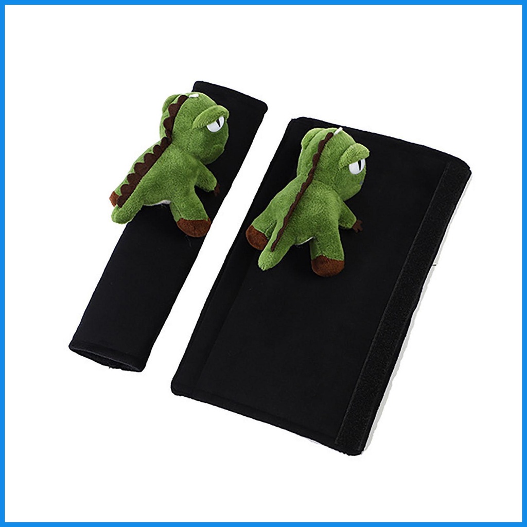 Vỏ Bọc Dây Đai An Toàn Xe Hơi Hình Khủng Long Màu Xanh Lá Dễ Thương