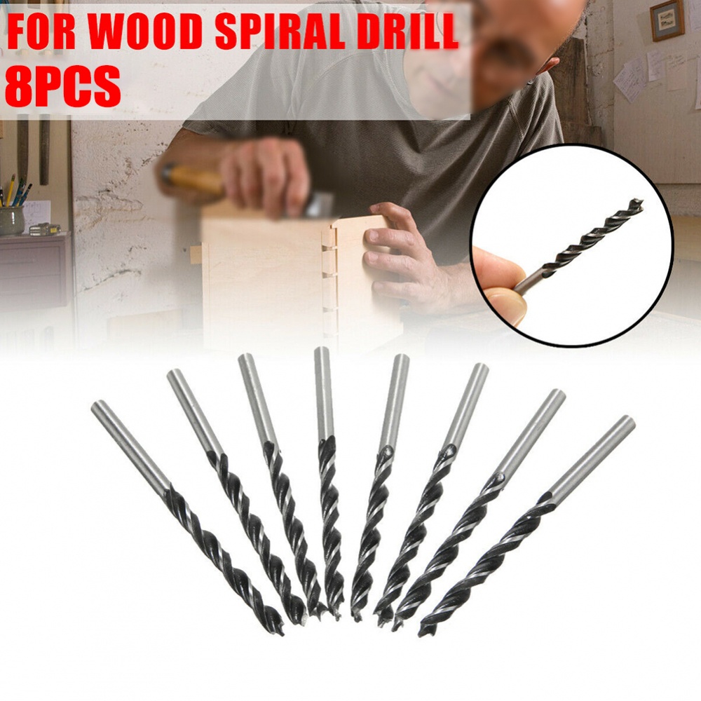 Bộ 8 Mũi Khoan Thép carbon Dùng Làm Gỗ Nhân Tạo