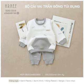[Hrnee] Bộ nỉ trần bông cho bé.
