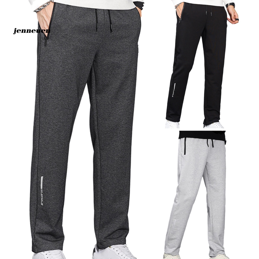 Quần Jean Dài Lưng Thun Thoải Mái Có Túi Phong Cách Thể Thao Thời Trang Mùa Đông Cho Nam