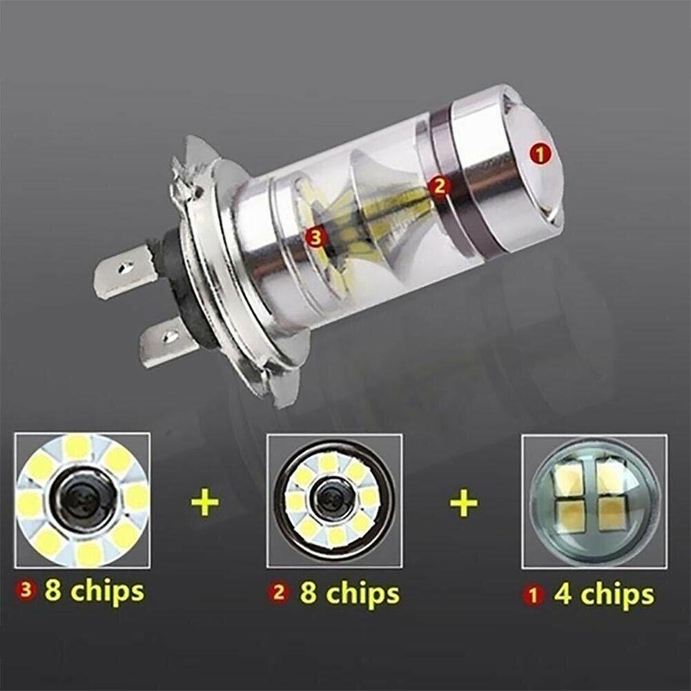 Set 2 Đèn Pha Siêu Sáng 100w h4 / h7 / h11 / 9005 / 9006 20smd led 6000k Dành Cho Ô Tô
