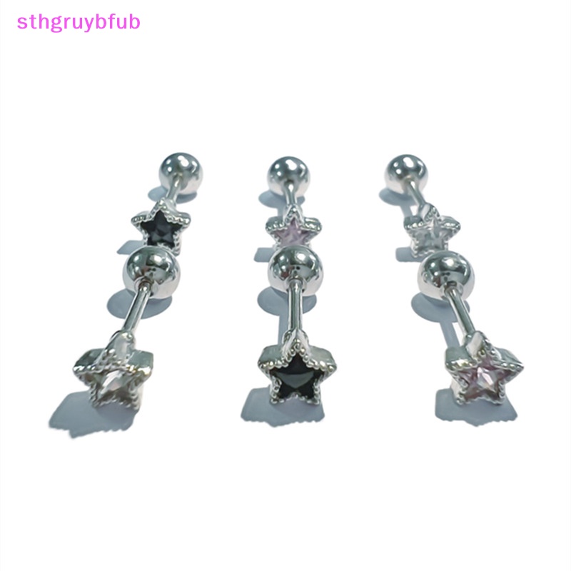 1 Bông Tai Thép Titan Đính Đá zircon Hình Ngôi Sao / Xương Tai Thời Trang Dự Tiệc Cho Nữ