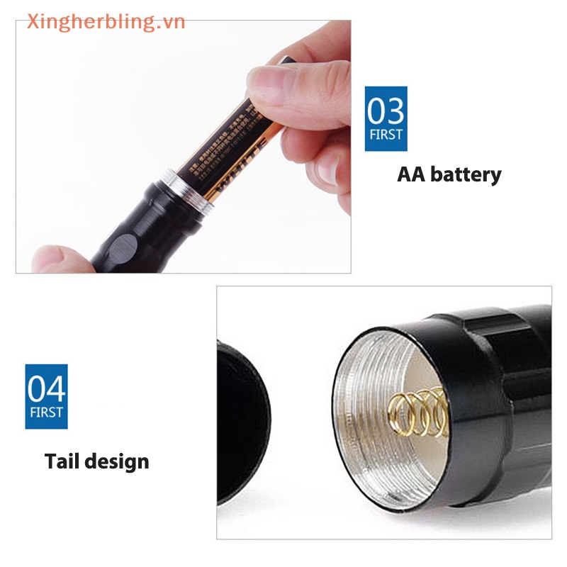 Xbvn Đèn Pin led mini Chống Thấm Nước Có Thể Phóng To Cho hung camp