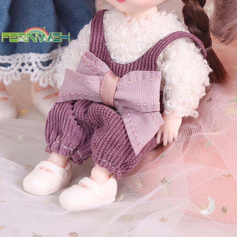 Búp Bê mini 16cm Có Khớp Chuyển Động Kèm Quần Áo Cho Bé Gái