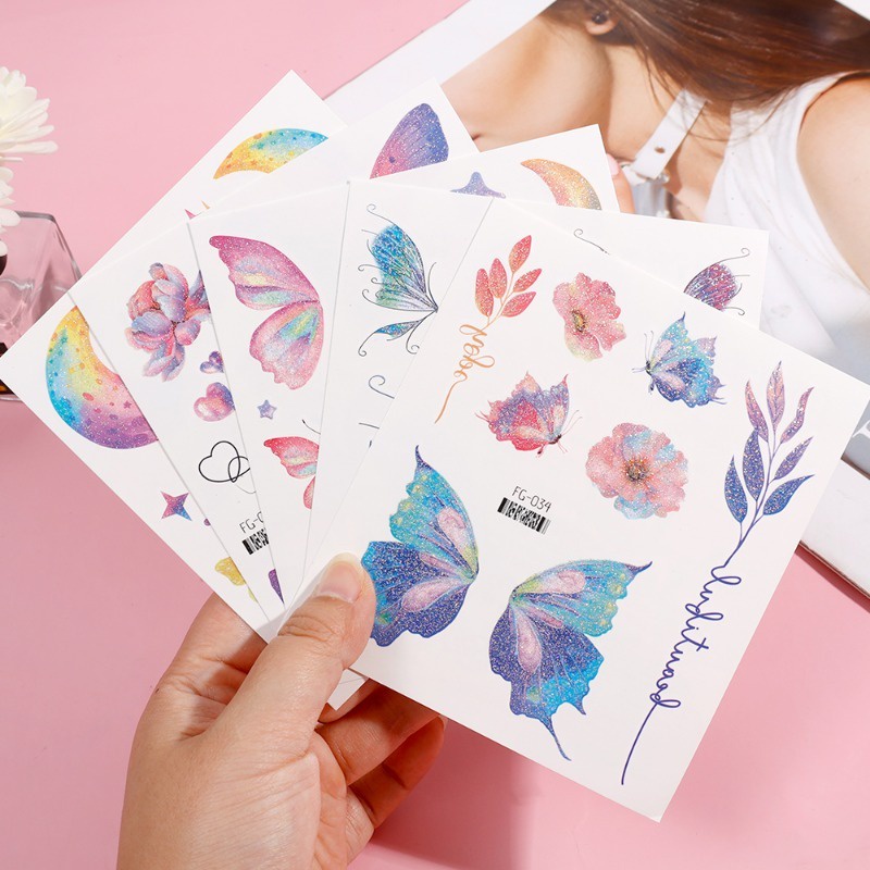 Hình Xăm Dán Tạm Thời Hình Cánh Bướm 3d Lấp Lánh Cho Nữ / Lễ Hội