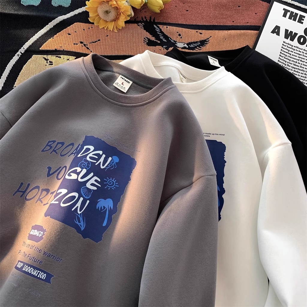 Áo sweater Cổ Tròn In Chữ Thiết Kế Mới Đơn Giản Thời Trang Mùa Thu Đông Dành Cho Nam