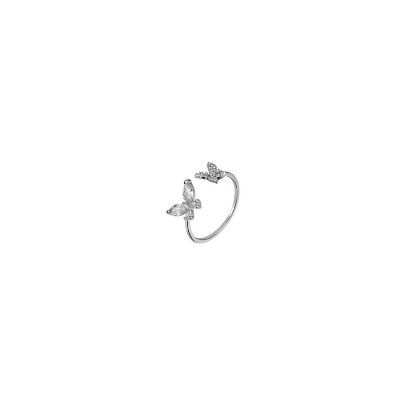 Nhẫn Hở Hình Bướm Dát zircon Siêu Thần Tiên Hàn Quốc Cao Cấp Độc Đáo niche Nhẹ Nhàng Cho Nữ