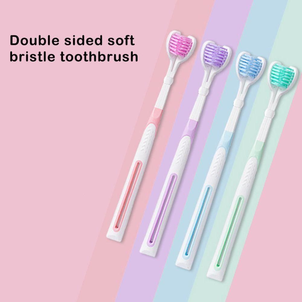 Bàn Chải Đánh Răng 3 Mặt Chăm Sóc Răng Miệng Làm Sạch Sâu Đa Hướng Thoải Mái Khi Đi Du Lịch Dành Cho Người Lớn