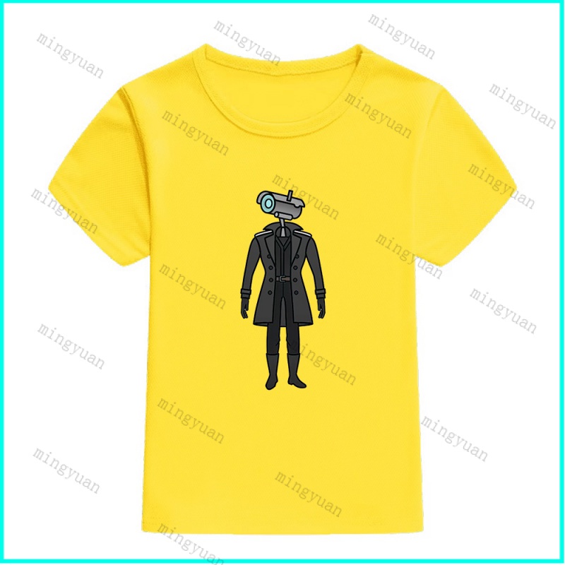 Áo Thun Tay Ngắn In Hình Mingyuan Camerawoman Skibidi Toilet Thiết Kế Dáng Rộng Thời Trang Cho Thanh Thiếu Niên 11 Tuổi