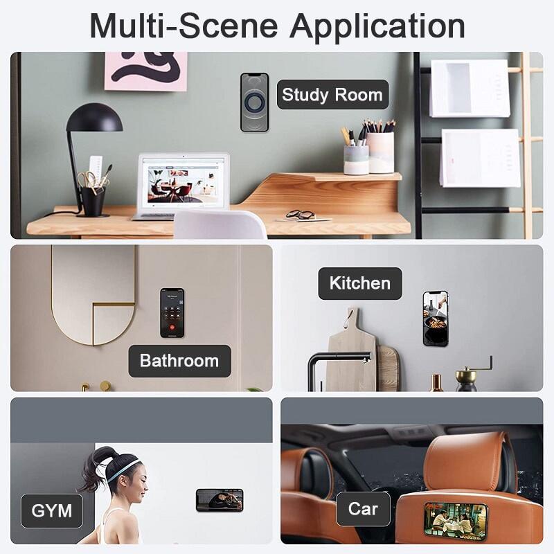 Giá Đỡ Điện Thoại Bằng Hợp Kim Kẽm Siêu Mỏng Có Nam Châm Gắn Tường / Xe Hơi Cho ip 14 13 12