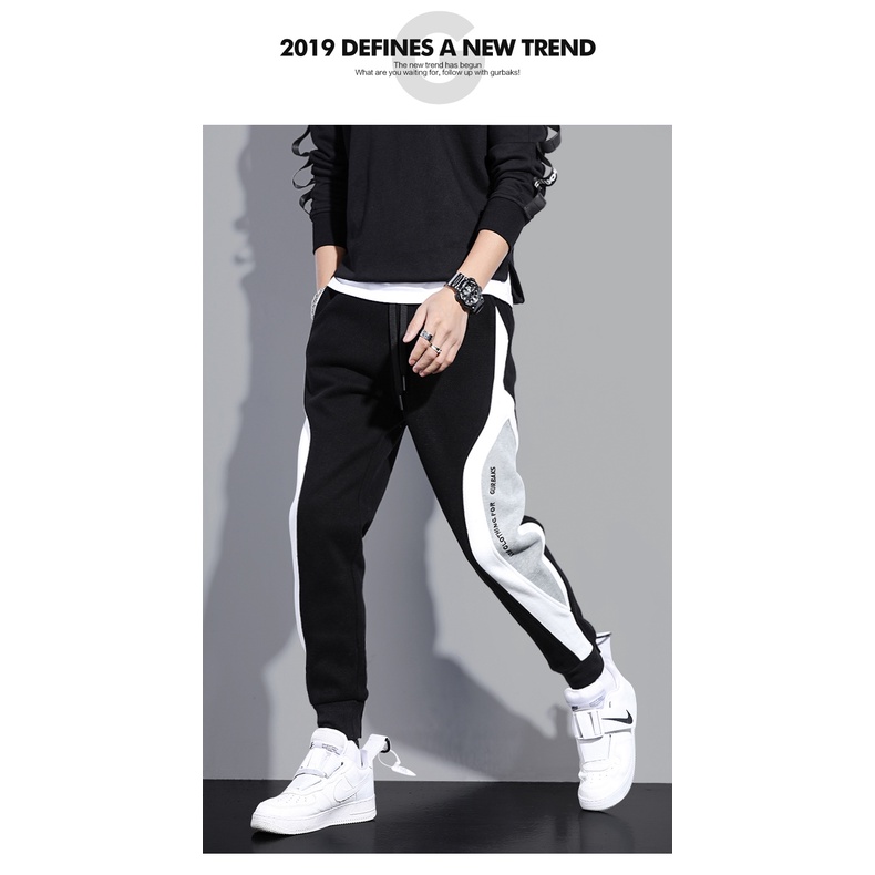 Quần Thể Thao cotton Lót Lông Cừu Dày Dặn Siêu Mềm Mại Dáng Rộng Thời Trang Thu Đông Cho Nam Giới