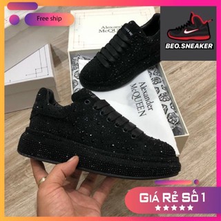Giày MCQ đen đính đá hàng siêu cấp chất lượng ( full ohuj kiện + freeship )