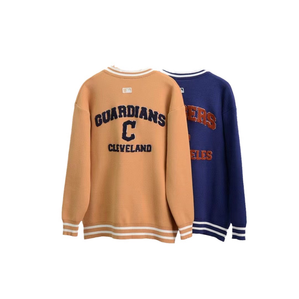 Áo Khoác cardigan Dệt Kim mlb23 Phong Cách retro Mùa Thu Chất Lượng Cao Cho Nam Nữ